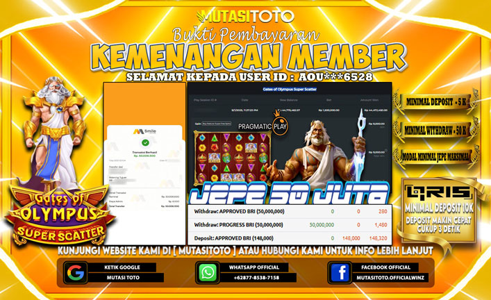 KEMENANGAN MEMBER BERMAIN DI GATES OF OLYMPUS SUPER SCATTER