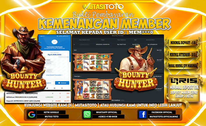 KEMENANGAN MEMBER BERMAIN DI BOUNTY HUNTER