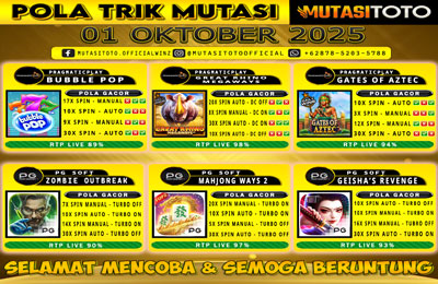 POLA GACOR TERUPDATE 01 OKTOBER 2025 – MUTASITOTO
