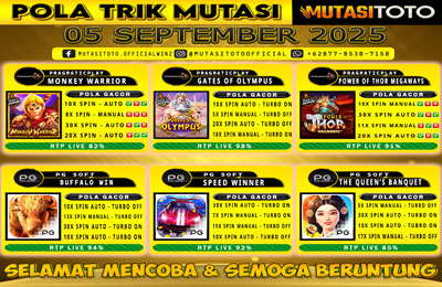 POLA GACOR TERUPDATE 05 SEPTEMBER 2025 – MUTASITOTO