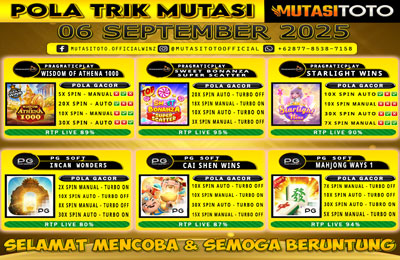 POLA GACOR TERUPDATE 06 SEPTEMBER 2025 – MUTASITOTO