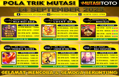 POLA GACOR TERUPDATE 14 SEPTEMBER 2025 – MUTASITOTO