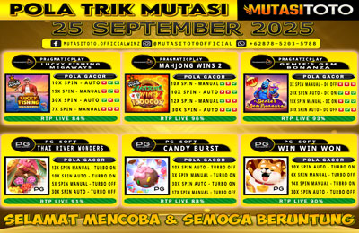 POLA GACOR TERUPDATE 25 SEPTEMBER 2025 – MUTASITOTO