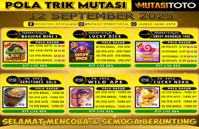POLA GACOR TERUPDATE 12 SEPTEMBER 2025 – MUTASITOTO