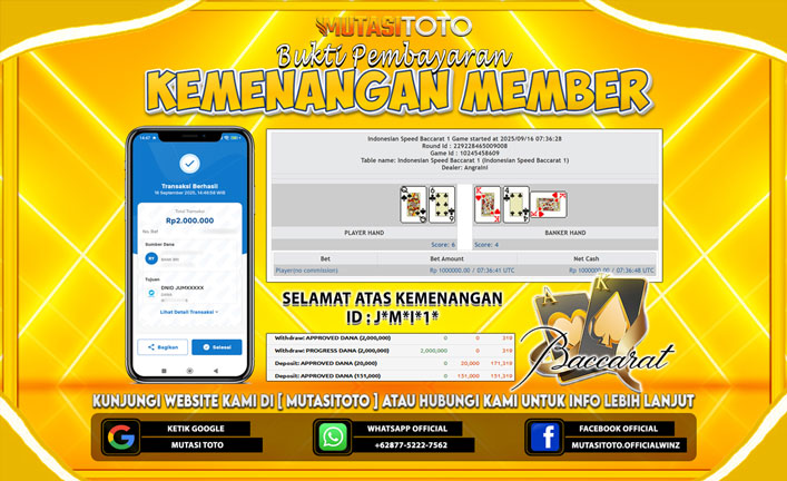KEMENANGAN MEMBER BERMAIN DI LIVE – SPEED BACCARAT 1