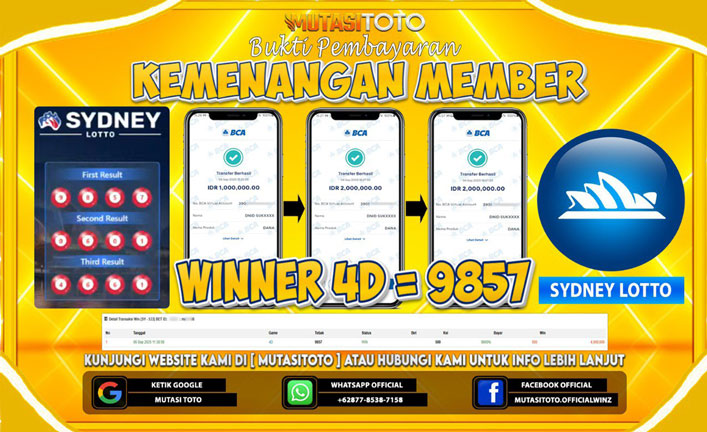 KEMENANGAN MEMBER BERMAIN TOGEL – SYDNEY LOTTO