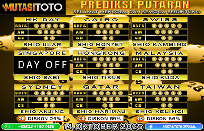 PREDIKSI ANGKA TOGEL “MutasiToto” 14 OKTOBER 2025