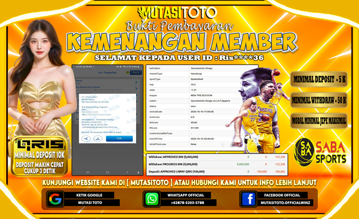 KEMENANGAN MEMBER BERMAIN DI SABA SPORTSBOOK