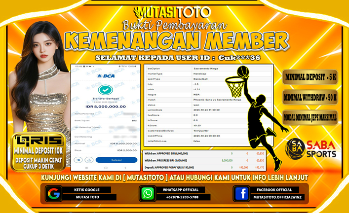 KEMENANGAN MEMBER BERMAIN DI SABA SPORTSBOOK