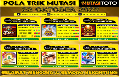 POLA GACOR TERUPDATE 22 OKTOBER 2025 – MUTASITOTO