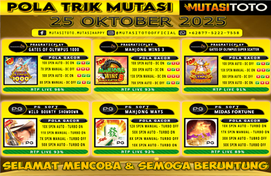 POLA GACOR TERUPDATE 25 OKTOBER 2025 – MUTASITOTO