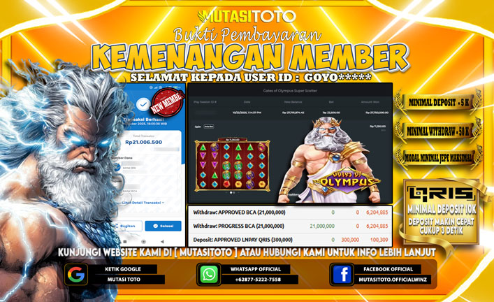 KEMENANGAN MEMBER BERMAIN GATES OF OLYMPUS