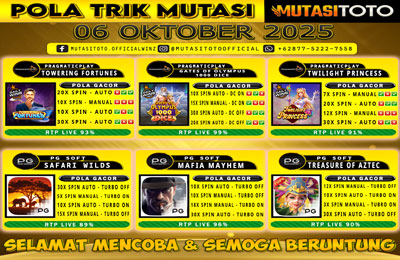 POLA GACOR TERUPDATE 06 OKTOBER 2025 – MUTASITOTO