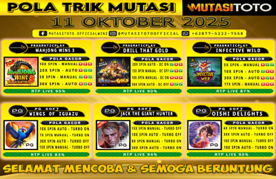 POLA GACOR TERUPDATE 11 OKTOBER 2025 – MUTASITOTO