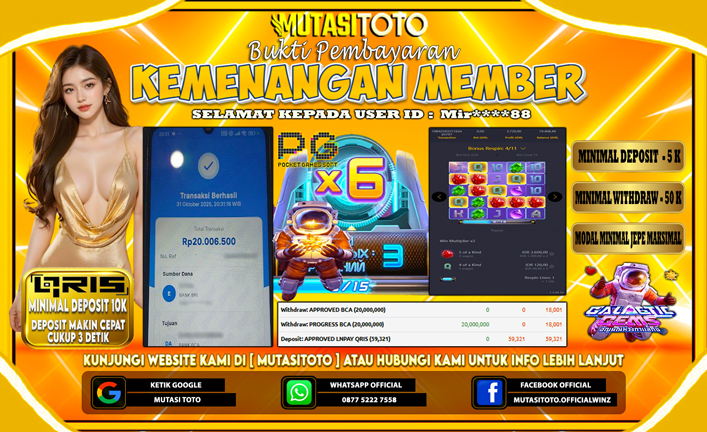 KEMENANGAN MEMBER BERMAIN DI PG SOFT GALACTIC GEMS