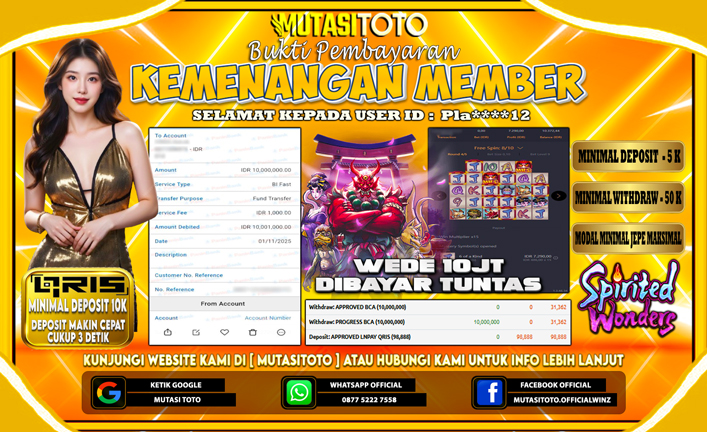 KEMENANGAN MEMBER BERMAIN DI SPIRITED WONDERS