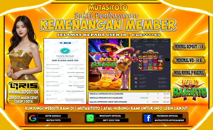 KEMENANGAN MEMBER BERMAIN DI PG SOFT WILD BANDITO