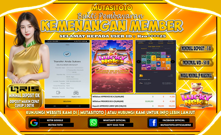 KEMENANGAN MEMBER BERMAIN DI PG SOFT LUCKY NEKO