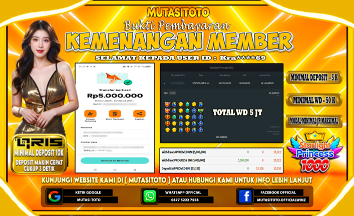 KEMENANGAN MEMBER BERMAIN DI STARLIGHT PRINCESS 1000