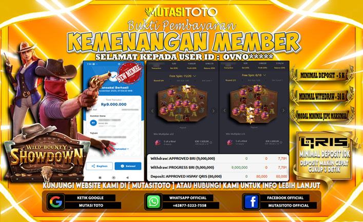 KEMENANGAN MEMBER BERMAIN DI WILD BOUNTY SHOWDOWN