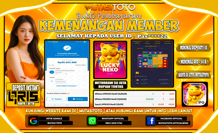 KEMENANGAN MEMBER BERMAIN PG SOFT – LUCKY NEKO
