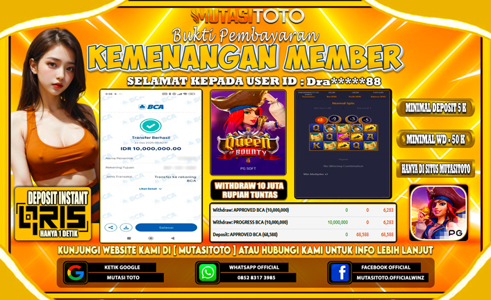 KEMENANGAN MEMBER BERMAIN DI QUEEN OF BOUNTY