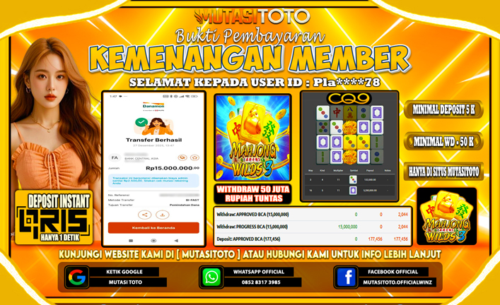 KEMENANGAN MEMBER BERMAIN CQ9 DI MAHJONG WILDS 3