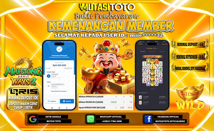 KEMENANGAN MEMBER BERMAIN PG SOFT – MAHJONG WAYS 2