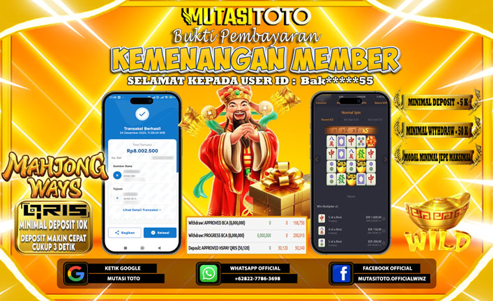KEMENANGAN MEMBER BERMAIN PG SOFT – MAHJONG WAYS